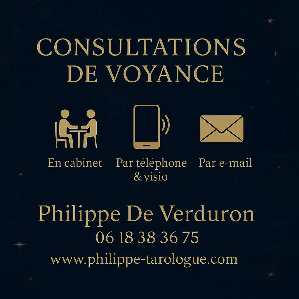 Les consultations de voyance : Voyance en cabinet à Strasbourg, voyance par téléphone/visioconférence et par e-mail. Philippe De Verduron voyant médium.
